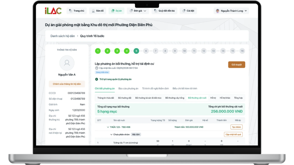 Giao diện web tour hệ thống GPMB